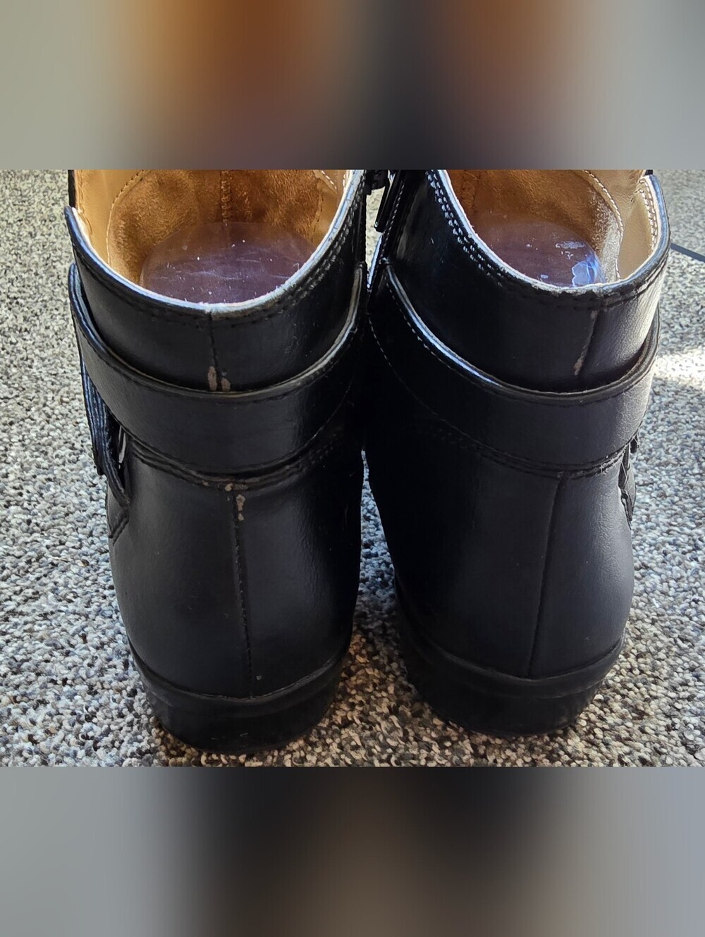 Naturalizer Cassini Black Leather Ruched Ankle Booties Size 8 M - Picture 4 of 9